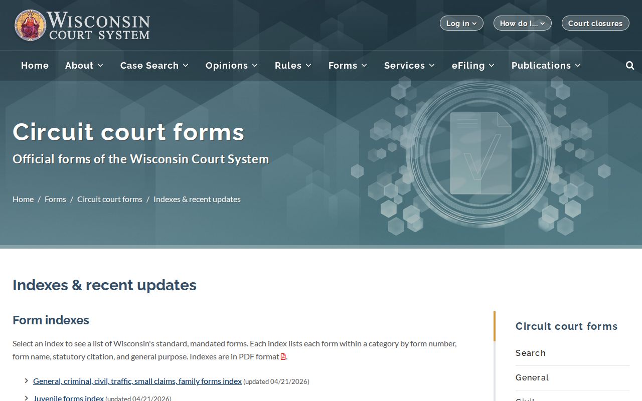 Iron County civil docket form revision dates