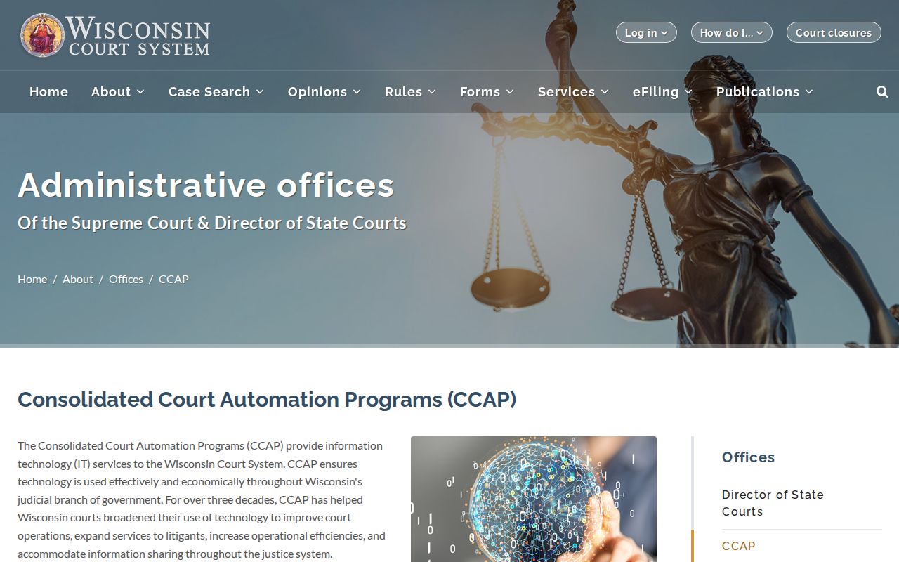 Iron County criminal docket functions in Wisconsin CCAP