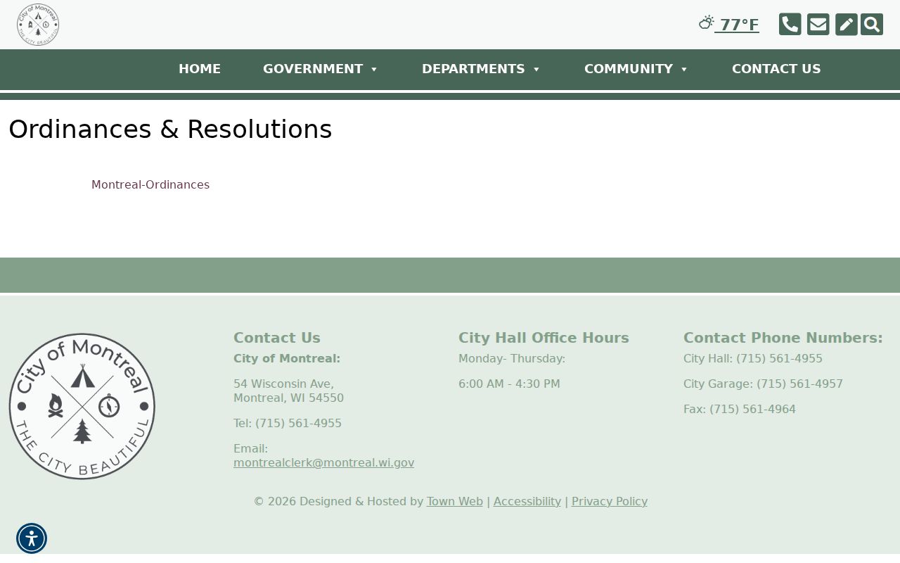 Montreal ordinance source related to Iron County traffic tickets