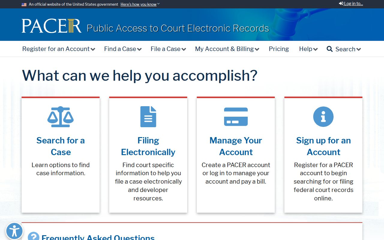 PACER federal court record access outside Iron County circuit court